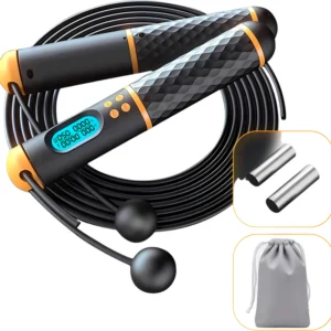 EasyFit SmartRope EF-1908-BY 3m Smart Electronic Jump Rope with Jump, Calorie, and Time Counter – Black